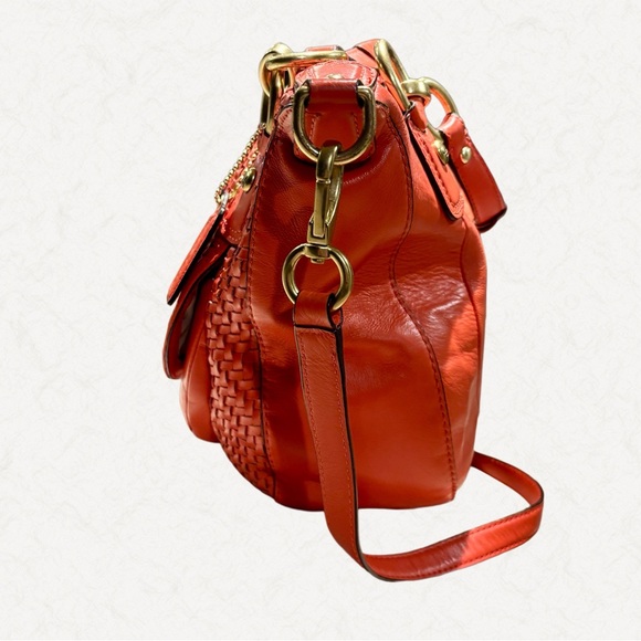 Coach Orange Woven Shoulder Bag.  VGC. - Picture 4 of 11